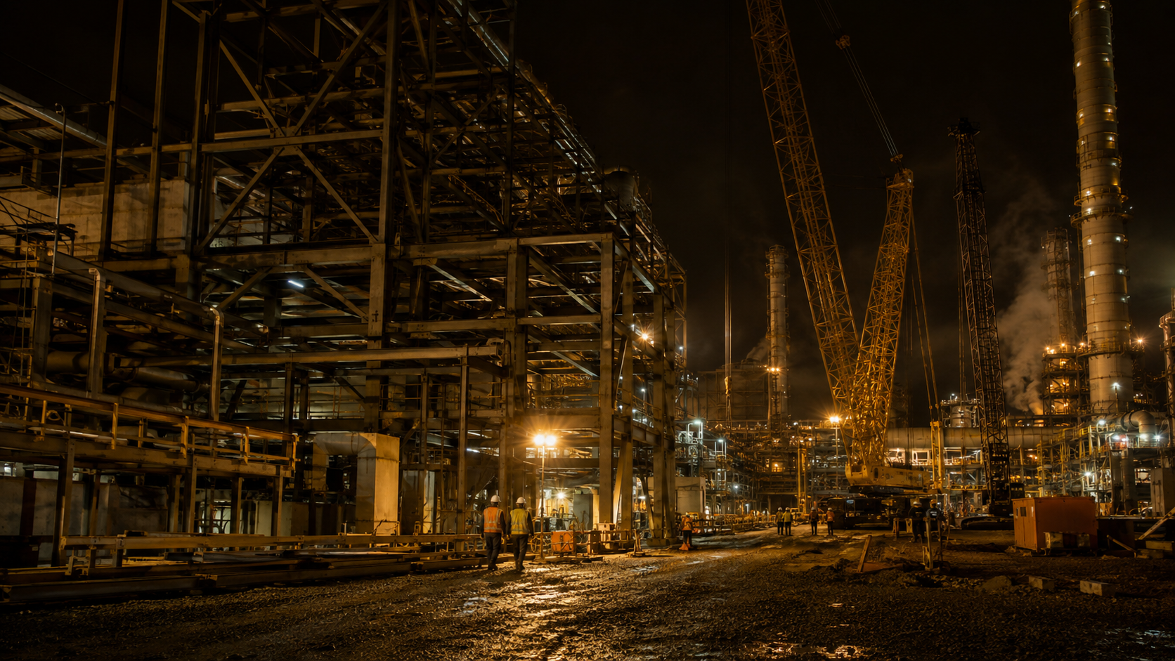 Ambiente industrial noturno